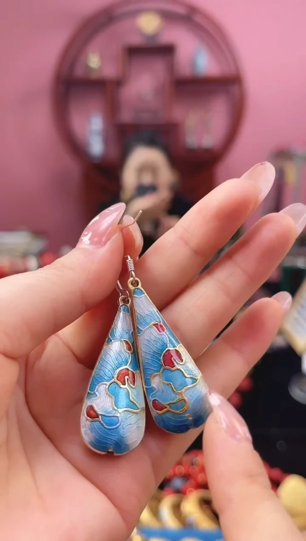 非遗技艺 精品耳饰 天蓝