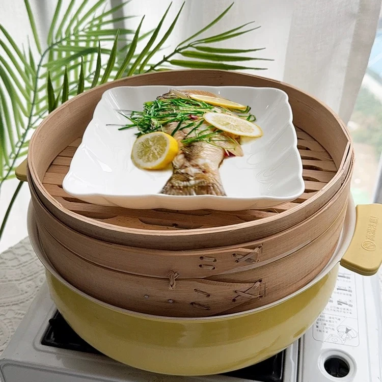 景德镇高温纯白骨瓷【7英寸双耳方形南瓜盘】网红款轻奢款家用餐具