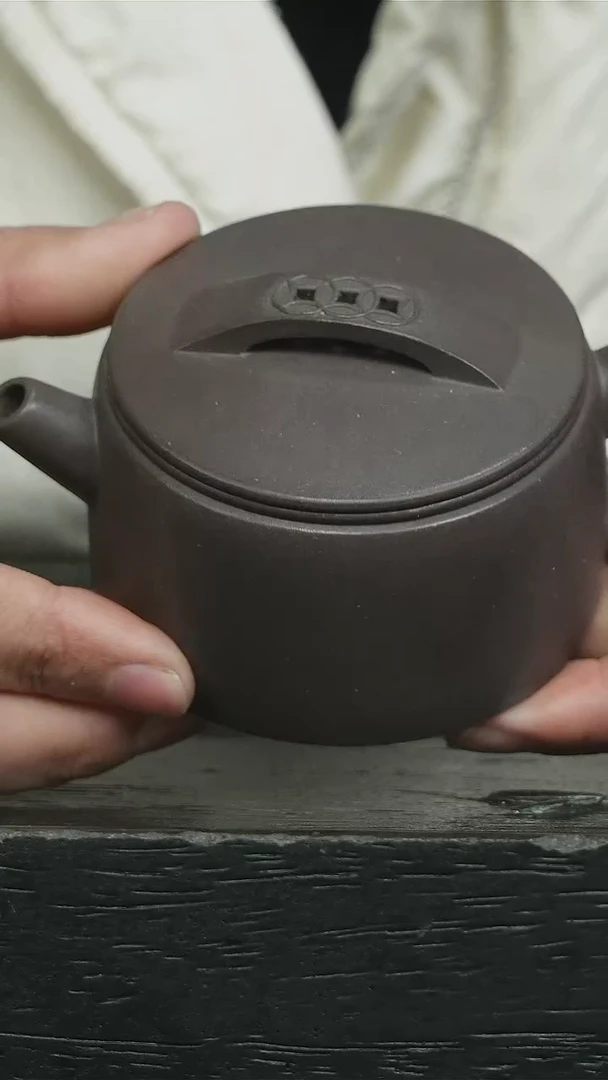 【闪购商品】紫砂茶壶天青光素汉瓦