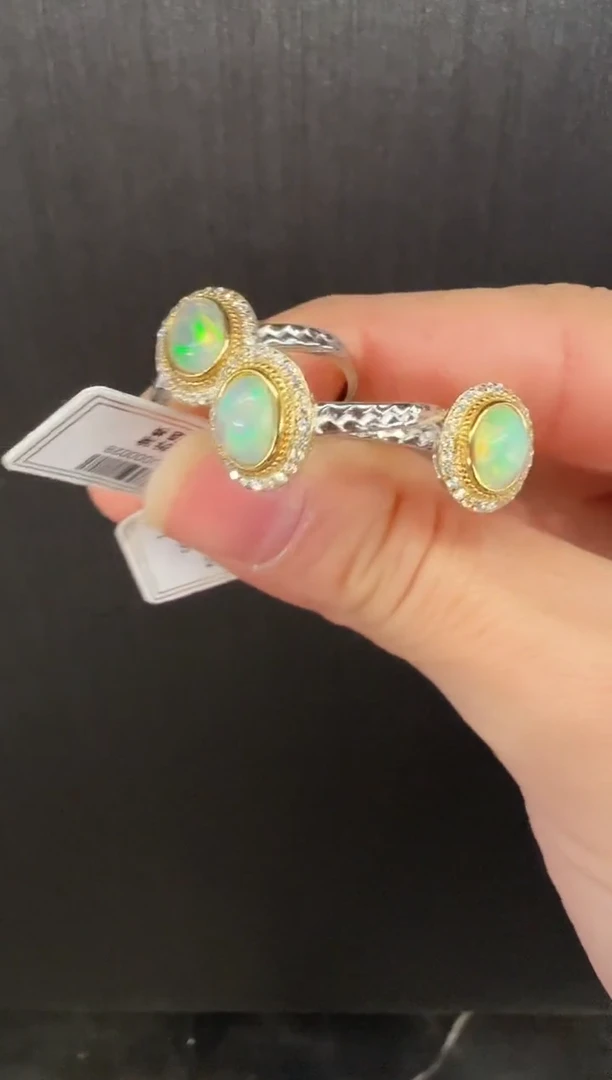 【闪购商品】欧泊戒指银S925镶嵌109】多样性发其一