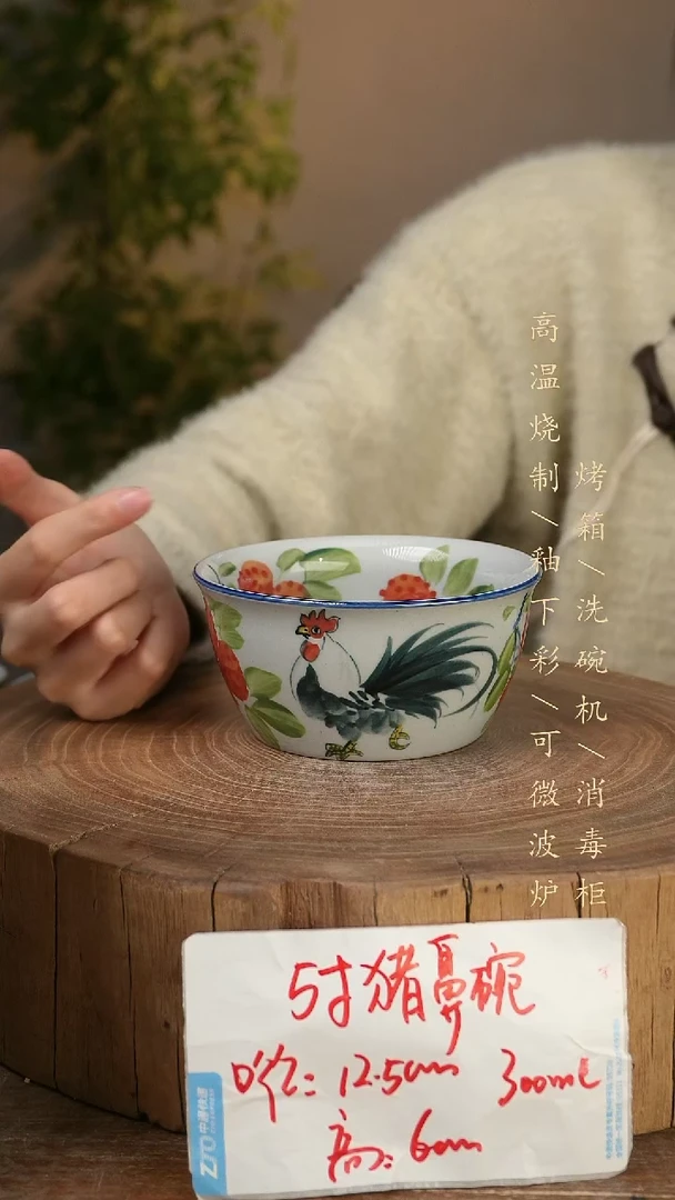 碗瓷景德镇手工手绘高温瓷釉下彩