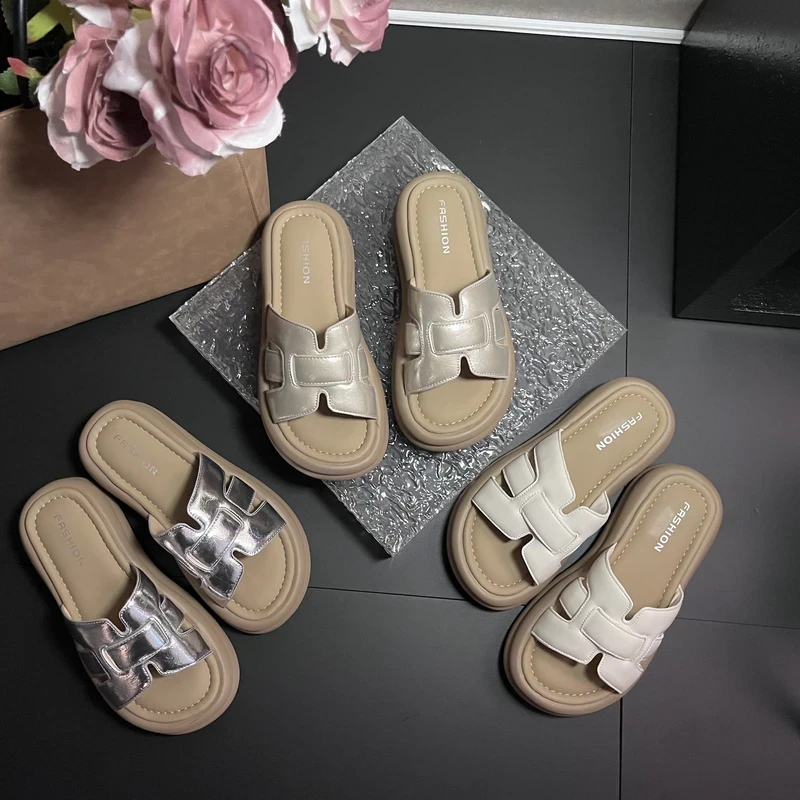 【粉丝专享】慵懒透气夏季一字拖凉鞋圆头增高防滑凉拖鞋S3