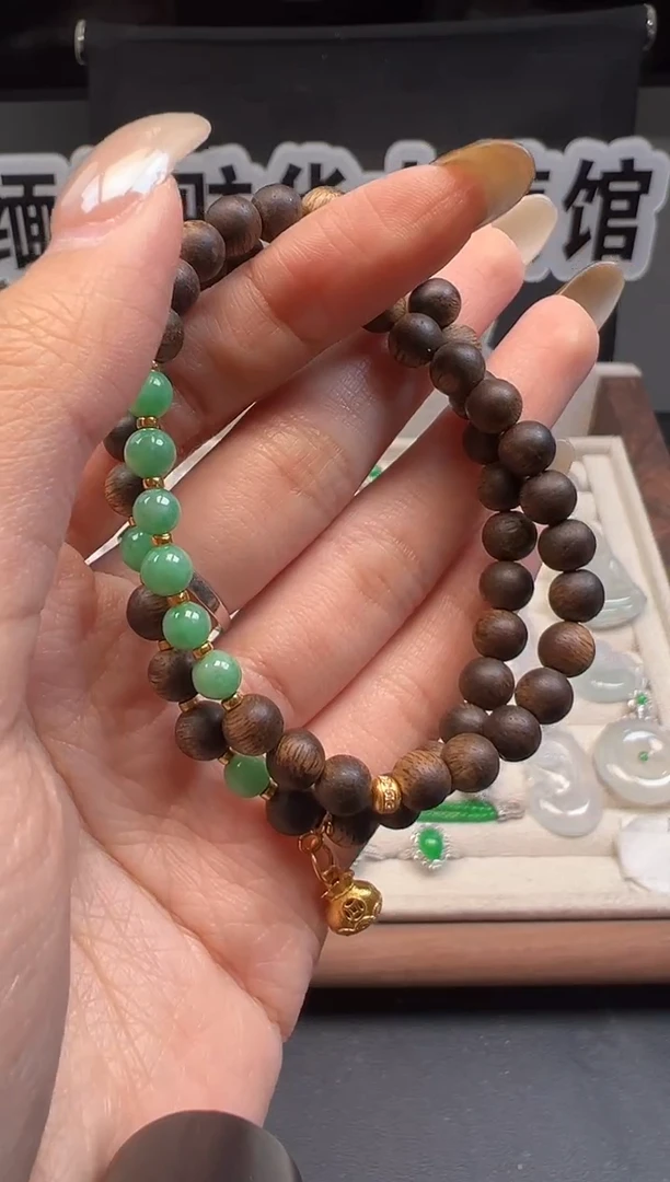 银S925镶嵌手串翡翠缅甸珠宝严选