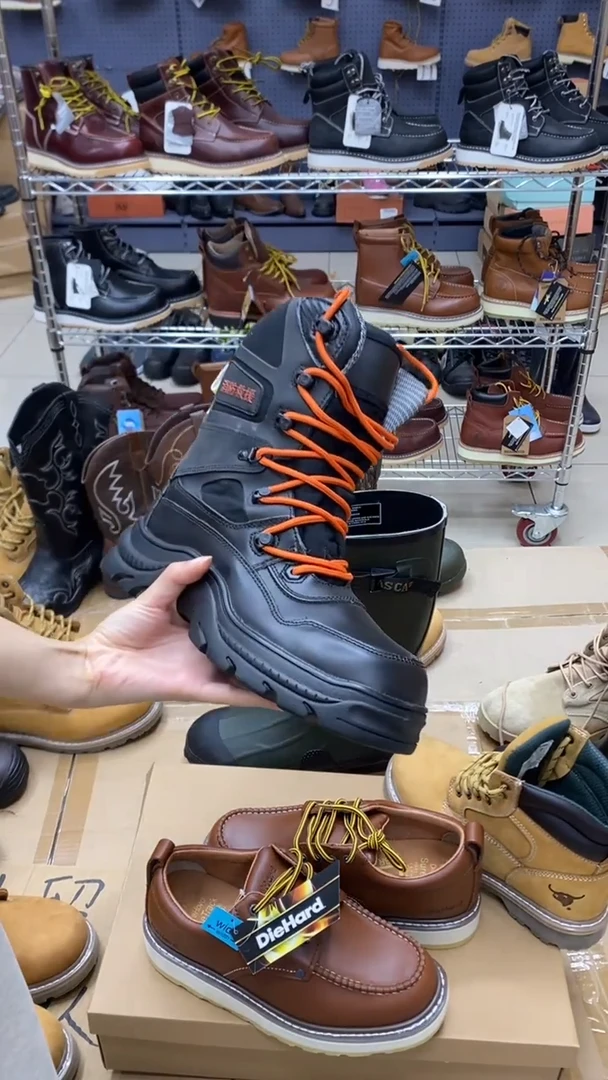 牛皮 40码，17筒型消防靴，运动鞋码 防砸防刺