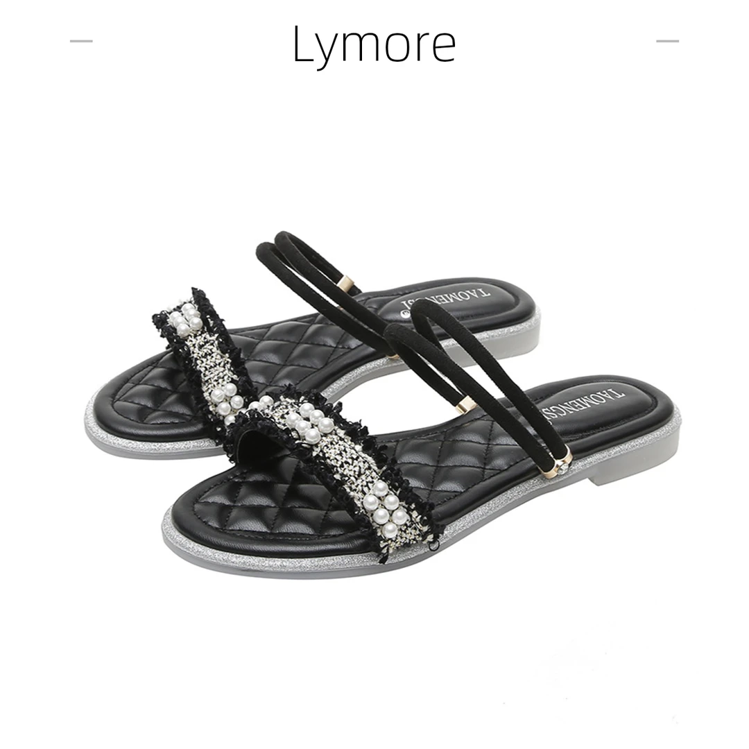 Lymore“罗马凉鞋”防滑外穿凉鞋仙女风网红休闲纯色鞋子百搭凉拖鞋