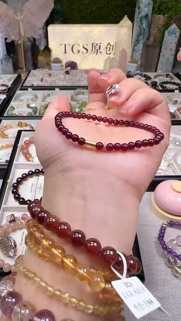 【闪购商品】石榴石（紫牙乌）手链银S925镶嵌4a TGS原创设计 T154