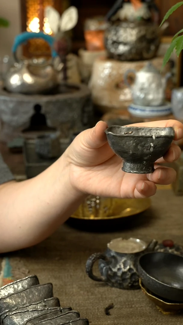 无*痕手工纯锡投茶器