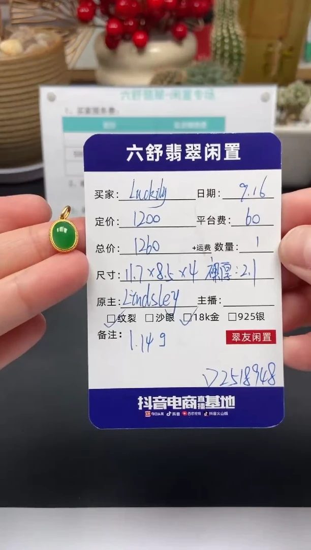 颈饰18K金镶嵌翡翠L****yD2518948