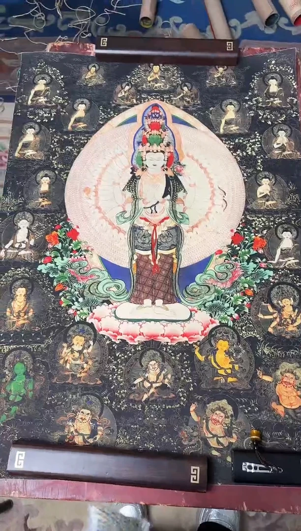 卷轴画龙妹的唐卡