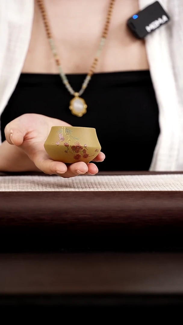 茶壶紫砂黄金段  折角梅花小杯