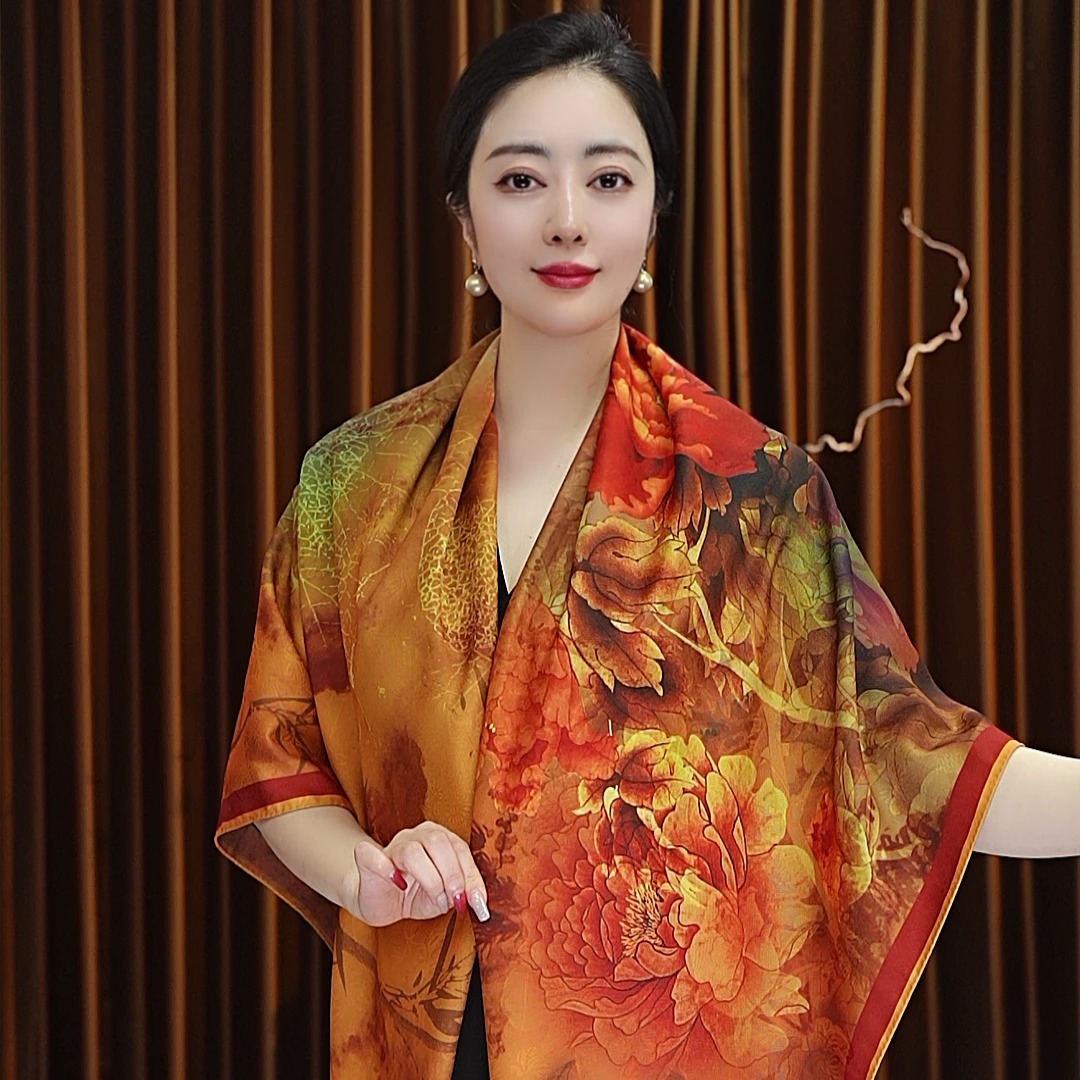 【春日宴】140*140绫罗大方巾女士丝巾百搭四季款显白中国风抬气质