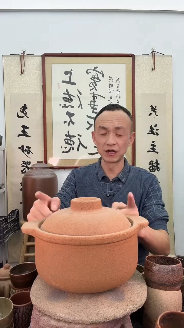 无釉2.5升砂锅杯非遗技艺