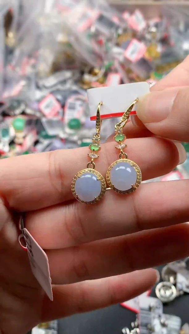 银S925镶嵌戒指翡翠天然A货缅甸翡翠