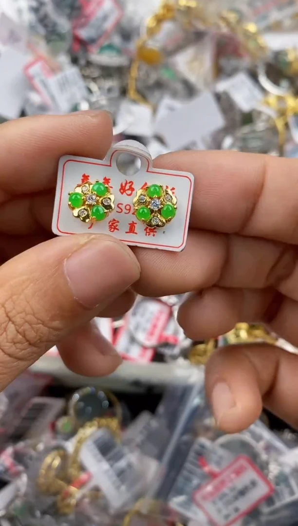 银S925镶嵌戒指翡翠222              4