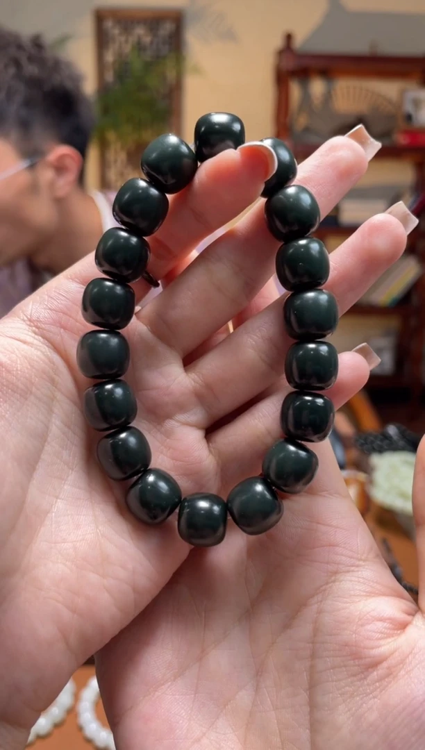 未镶嵌手串和田玉塔青11-12老