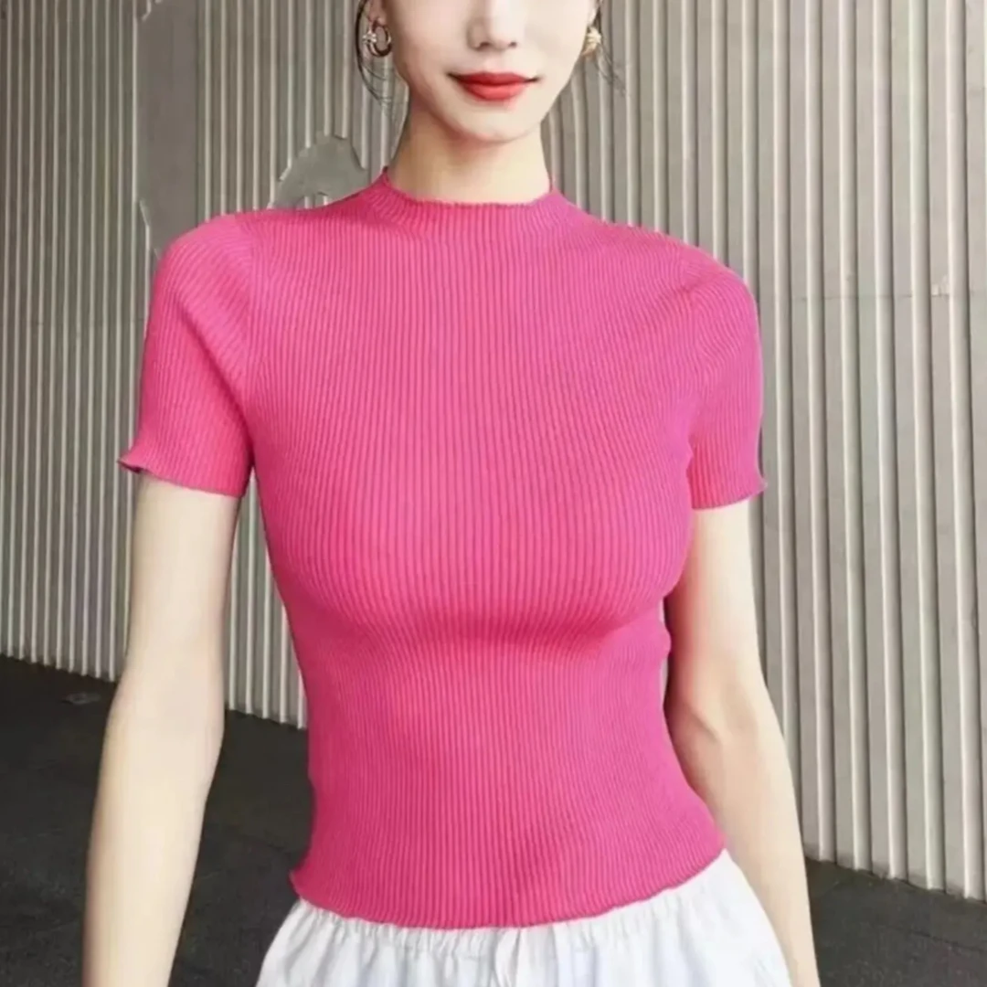 AMASS/阿玛施圆领时尚夏季冰丝针织纯色针织5399601