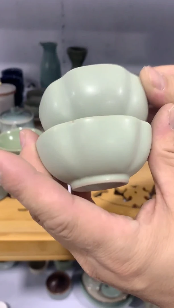 【闪购商品】陶瓷茶杯汝窑壶办公杯三才盖碗（轻轻微瑕）