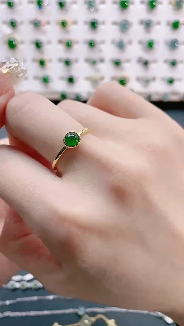 【闪购商品】翡翠戒指银S925镶嵌天然翡翠