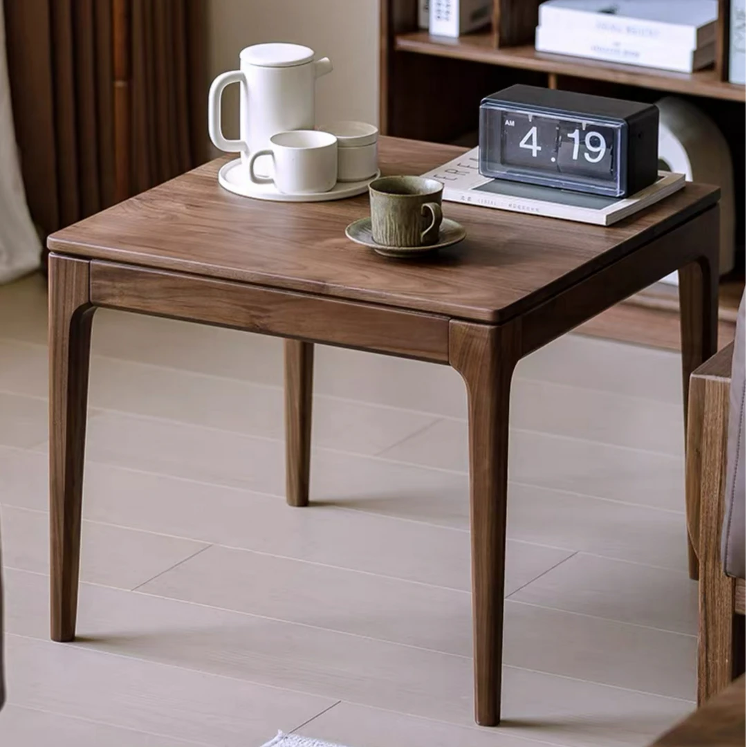北美黑胡桃实木茶几北欧客厅原木边几轻奢小户型茶桌沙发边桌方桌