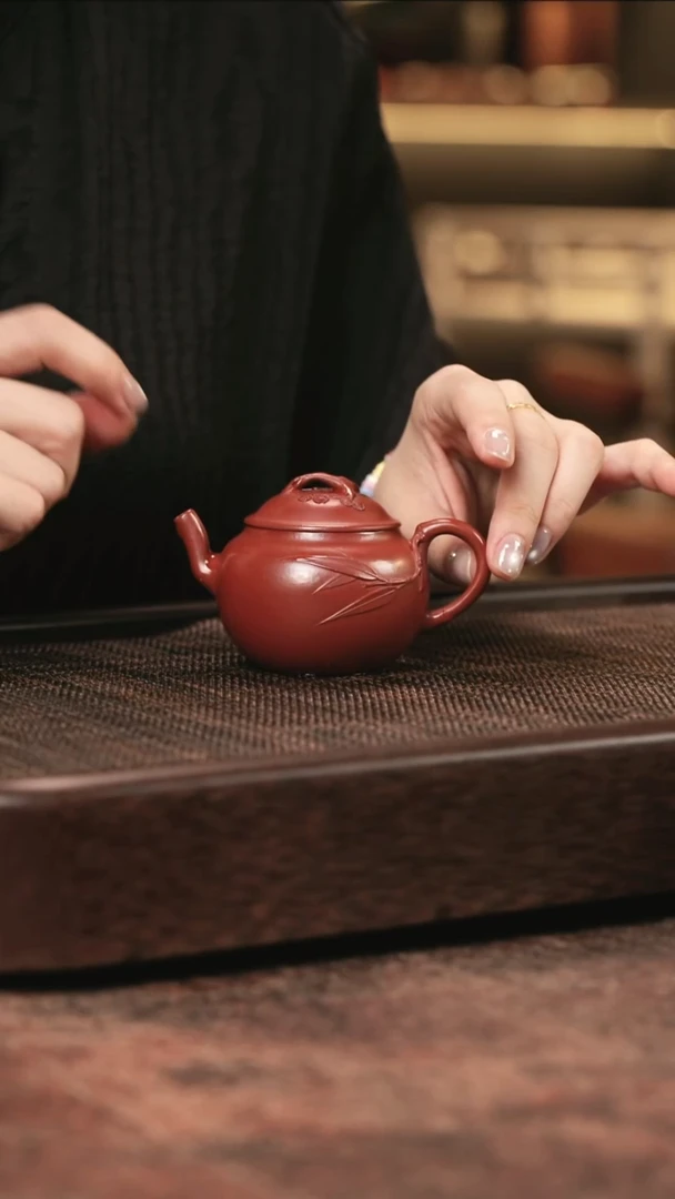 茶壶紫砂咏梅二式 朱泥大红袍