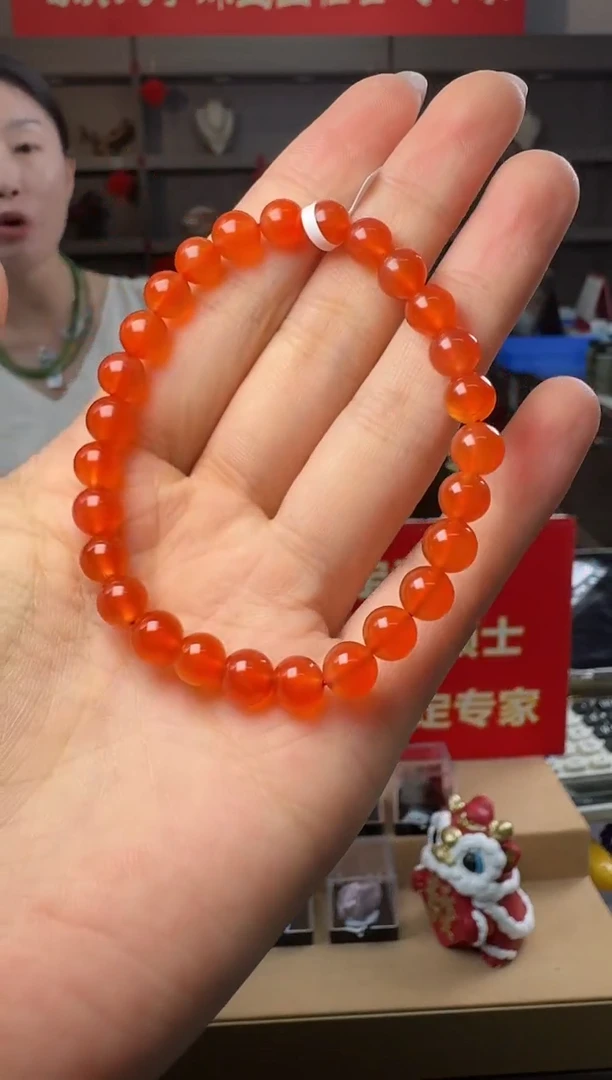 未镶嵌手串南红玛瑙精品保山冰红南红玛瑙圆珠手串6.5-7mm