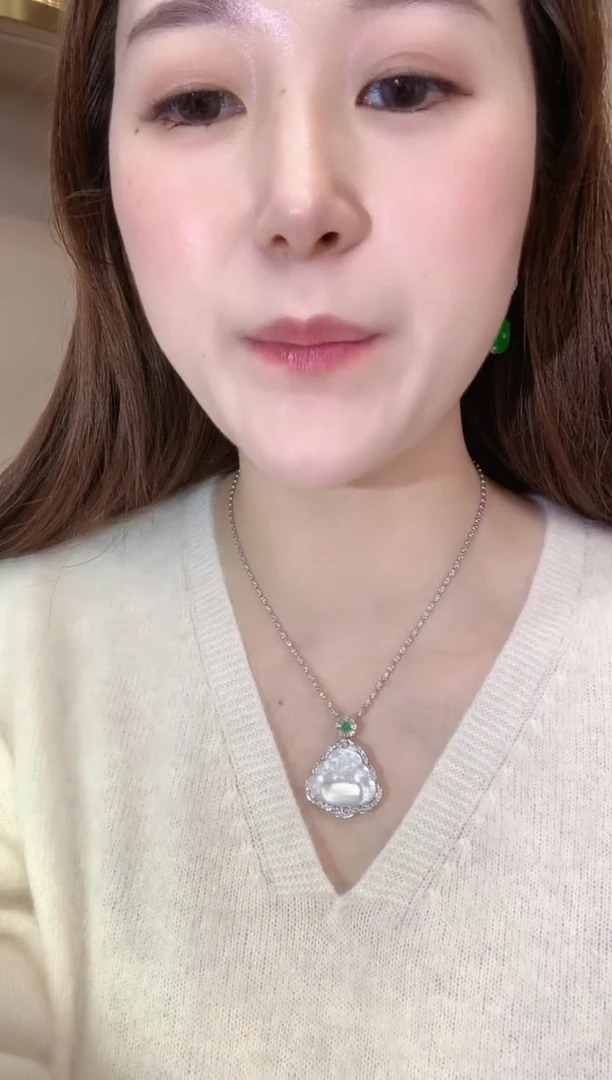 吊坠(不含链)18K金镶嵌翡翠c57