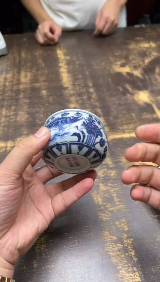 戏墨柴窑莲池鱼藻风水缸