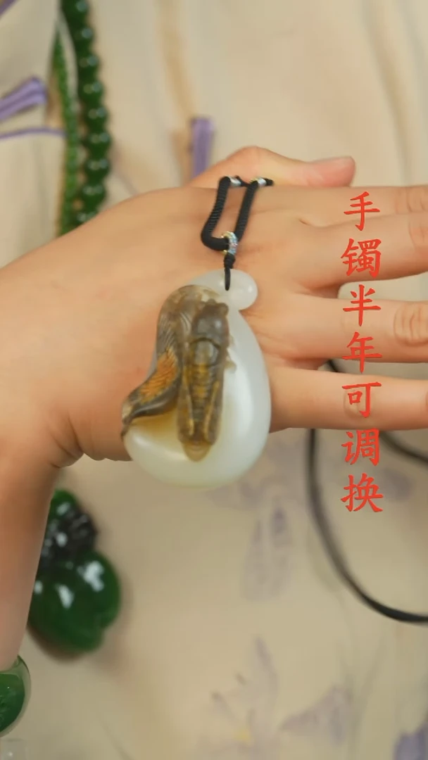 和田玉（白玉）未镶嵌吊坠(不含链)新疆老料蝉