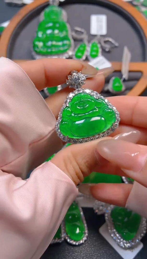 吊坠(不含链)银S925镶嵌翡翠1