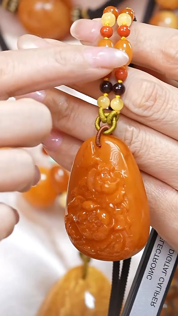 蜜蜡颈饰未镶嵌0279天然蜜蜡珠宝奇石云端妖孽石膏蜡全部保真