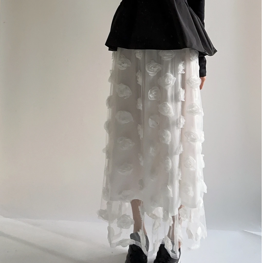 VIVISPLENDID19920#（定制款NO退NO换）高定立体花花半身长裙