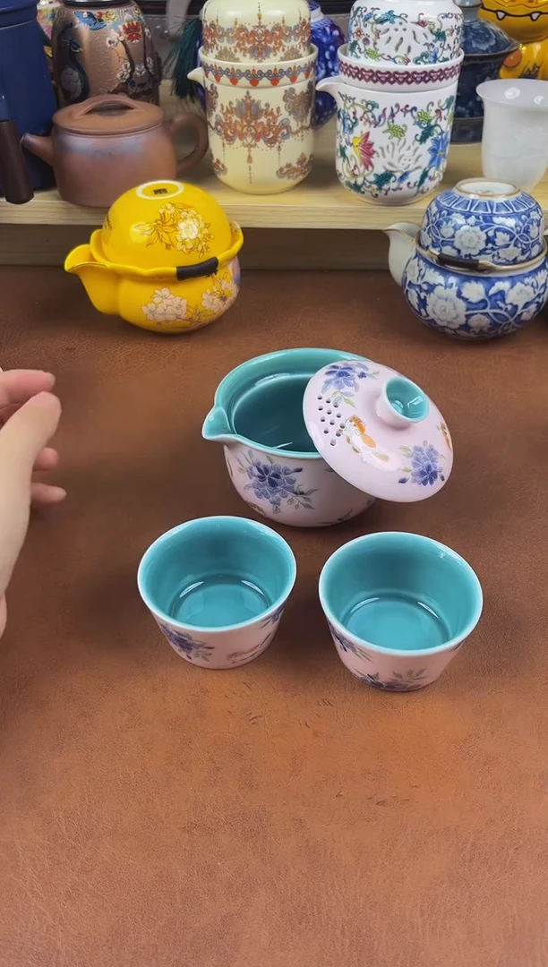 陶瓷茶具摆件旅行套组