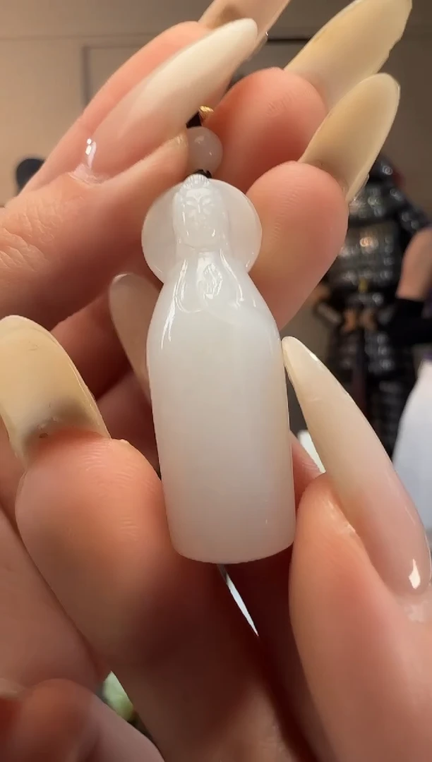 颈饰未镶嵌和田玉白玉观音吊坠