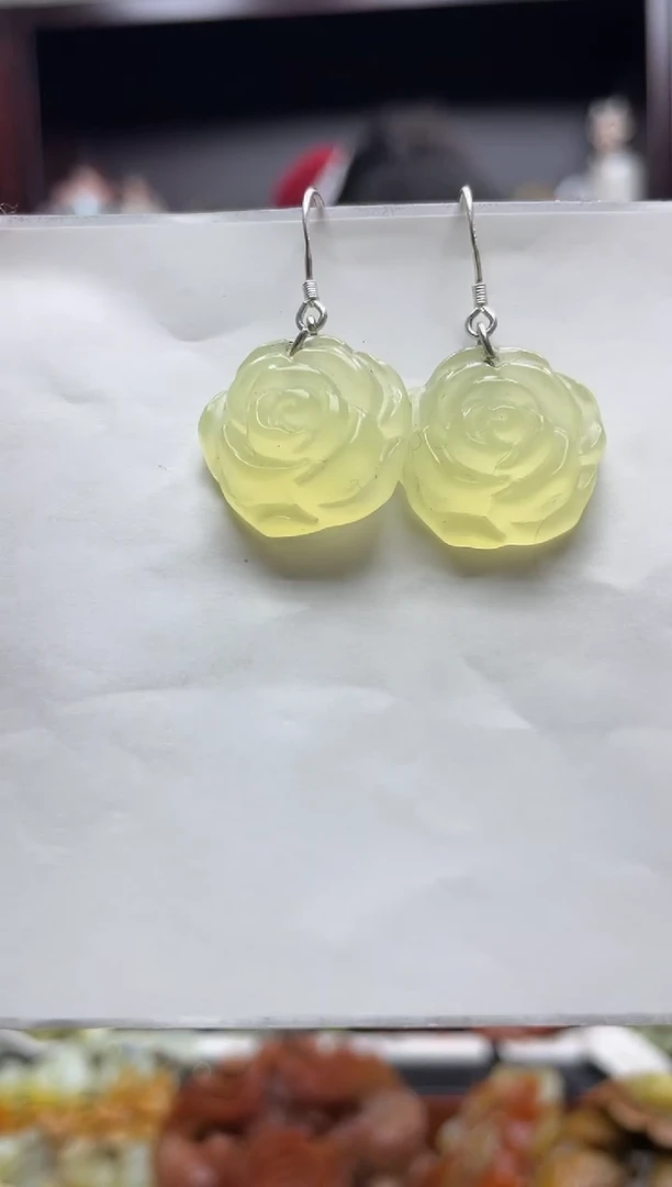 岫玉银S925镶嵌耳饰·多样性发货*拍一发一