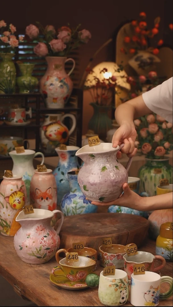 陶瓷391陶瓷花瓶摆件  口径14 高16