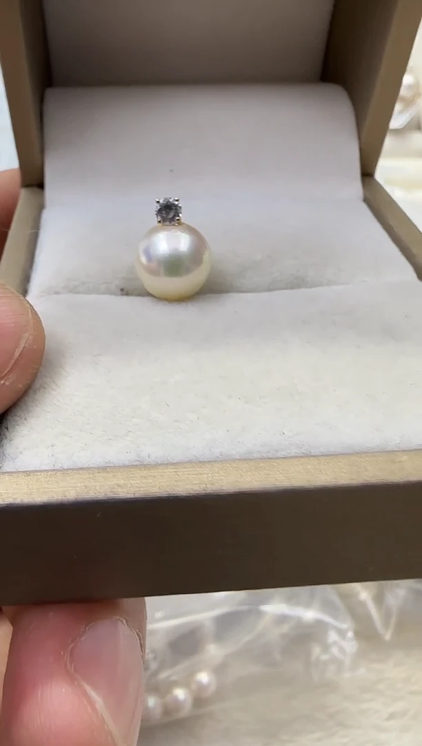 淡水珍珠银S925镶嵌吊坠(不含链)淡水珍珠吊坠10mm