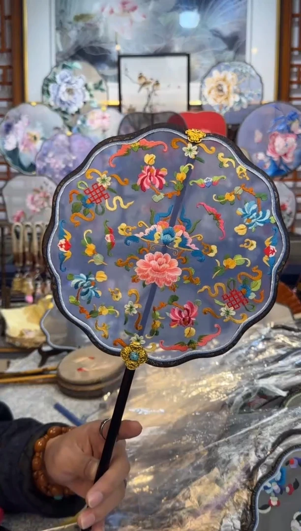 扇子纯手工苏绣团扇