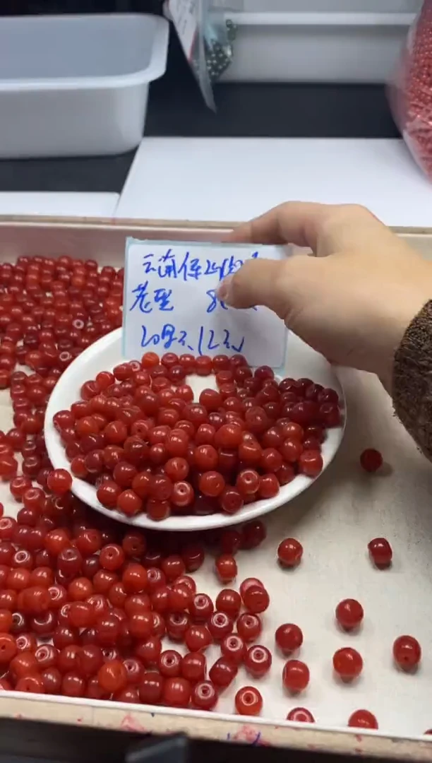 【闪购商品】玛瑙/玉髓颈饰未镶嵌w2255满肉南红老型8*7mm*20颗