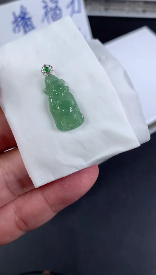 颈饰18K金镶嵌翡翠@****柔翡翠