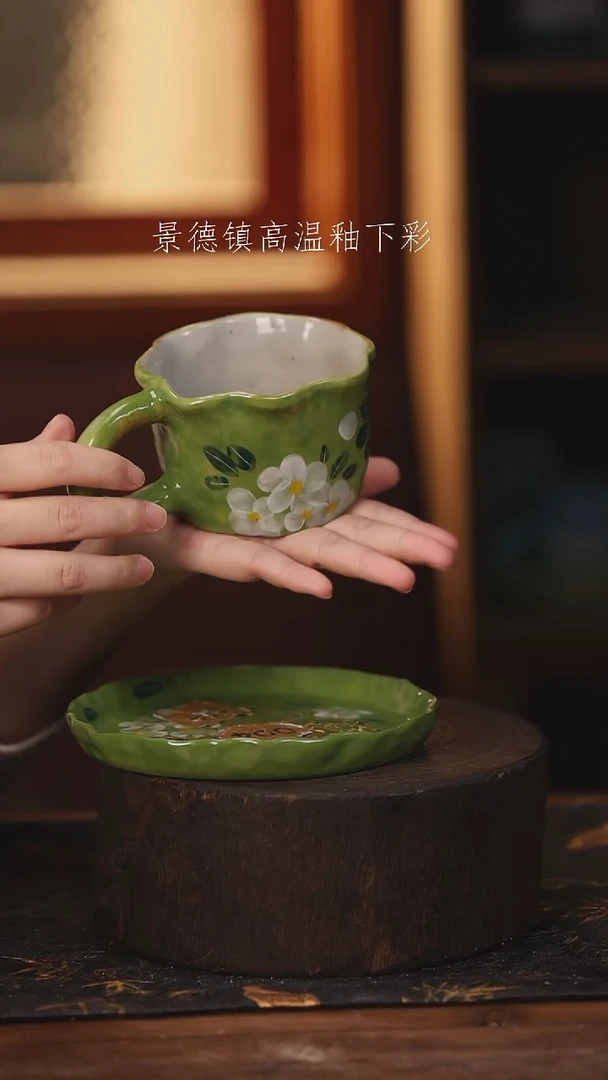 陶瓷景德镇高温釉下手绘陶瓷@L004@