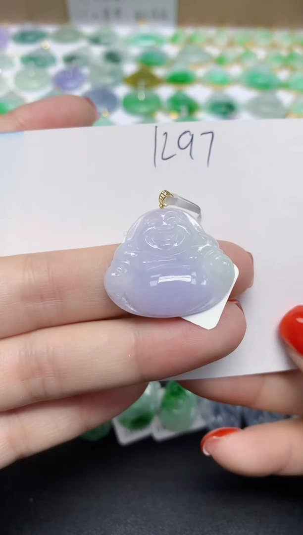 颈饰18K金镶嵌翡翠天然缅甸翡翠A货翡翠百元以上9元证书费自理