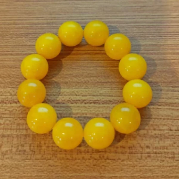 非金属树脂手链 鸡油黄单圈手串2.0无礼盒S0440