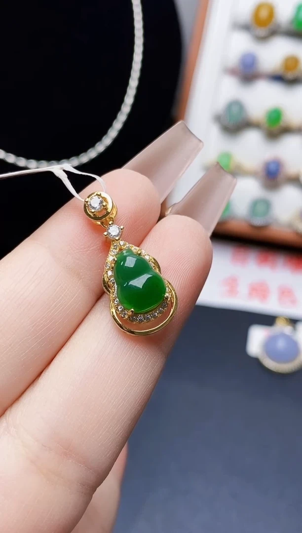 银S925镶嵌戒指翡翠0533