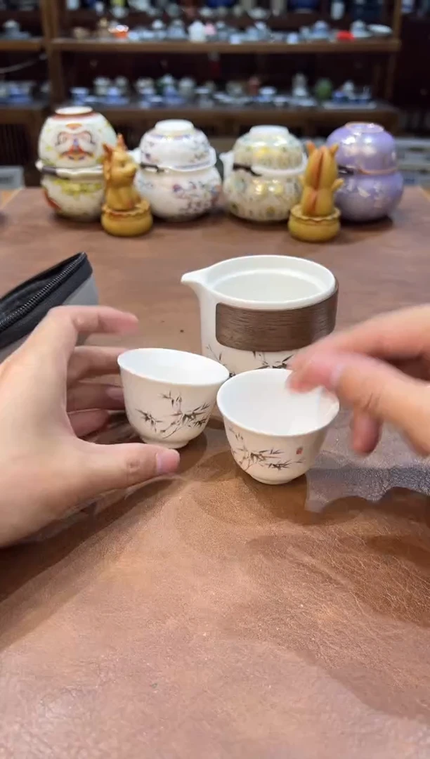 真的很便宜超好看会开片的旅行茶具