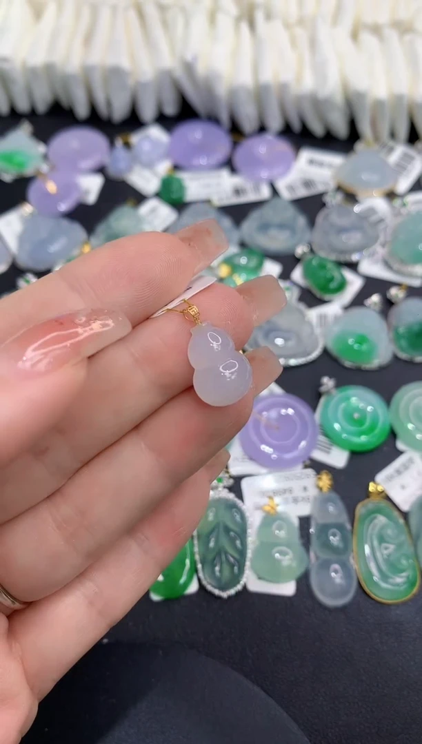 吊坠(不含链)18K金镶嵌翡翠111111111111