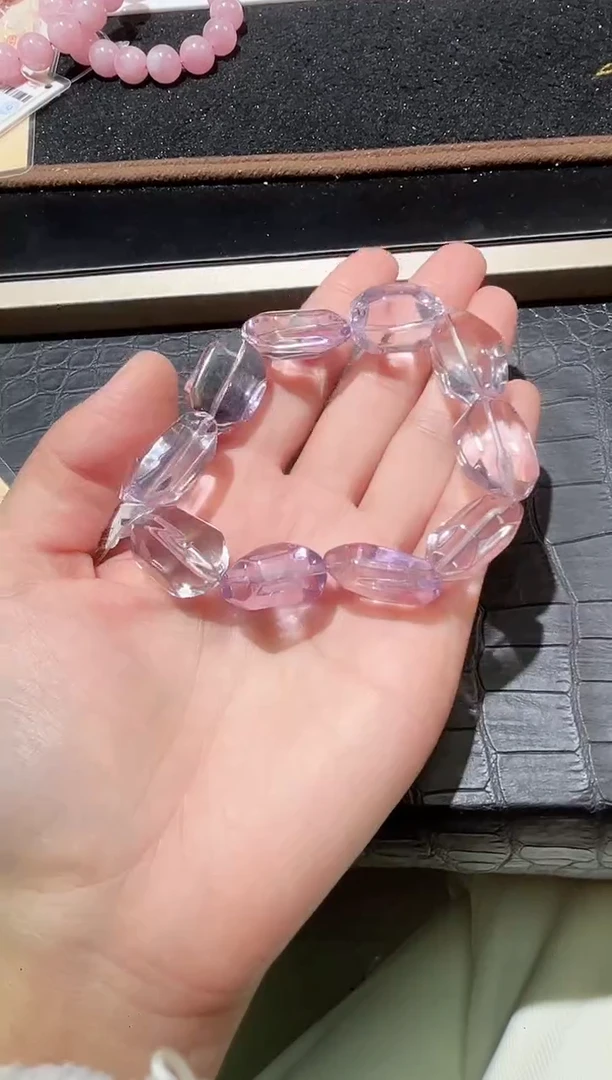 未镶嵌手链水晶15号玻利维亚紫水晶切面随行单圈60g