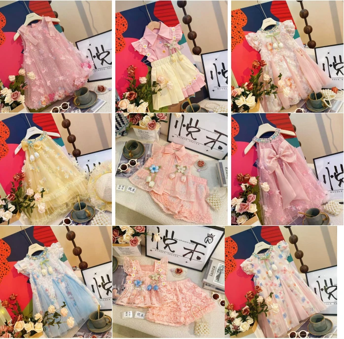 010-144女童公主短袖 公主短裙 裙裙新款夏季儿童夏款