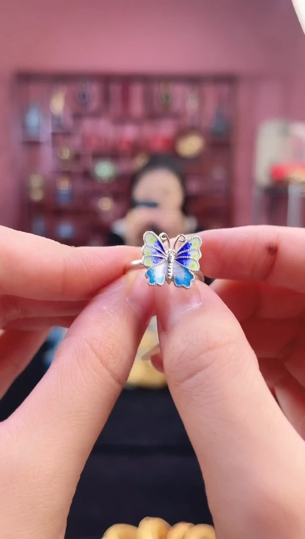非遗技艺 花丝镶嵌 戒指蝴蝶烧银