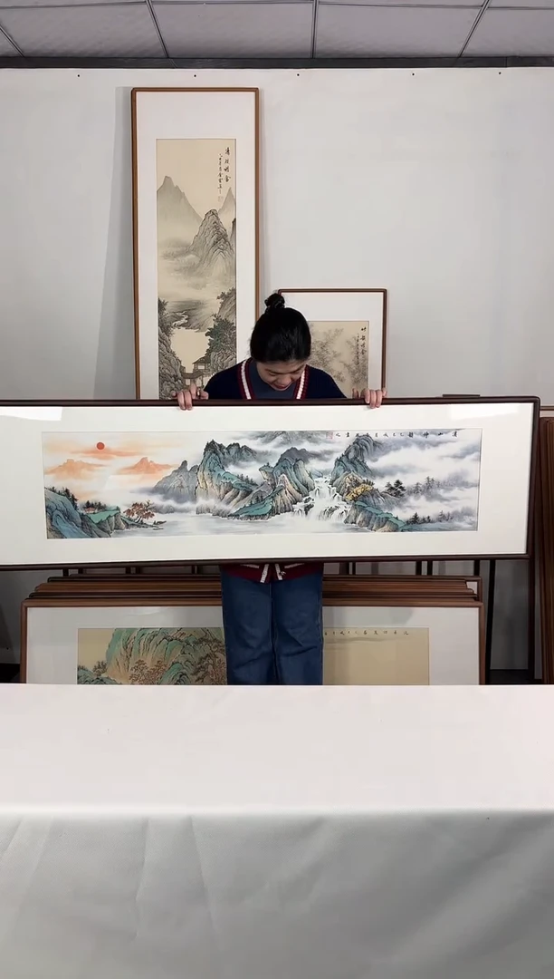 国画手绘*溪山神韵*52*172cm
