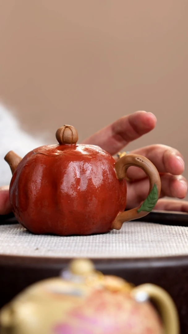 茶壶紫砂朱泥粉浆石榴壶